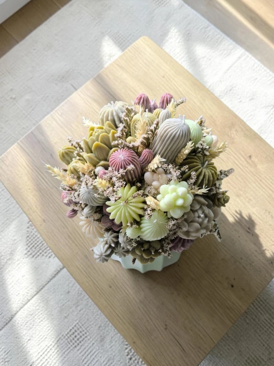 Flower Box sojowy, świece sojowe zapachowe, botanika, kaktusy, idealny prezent dla niej, oryginalny prezent