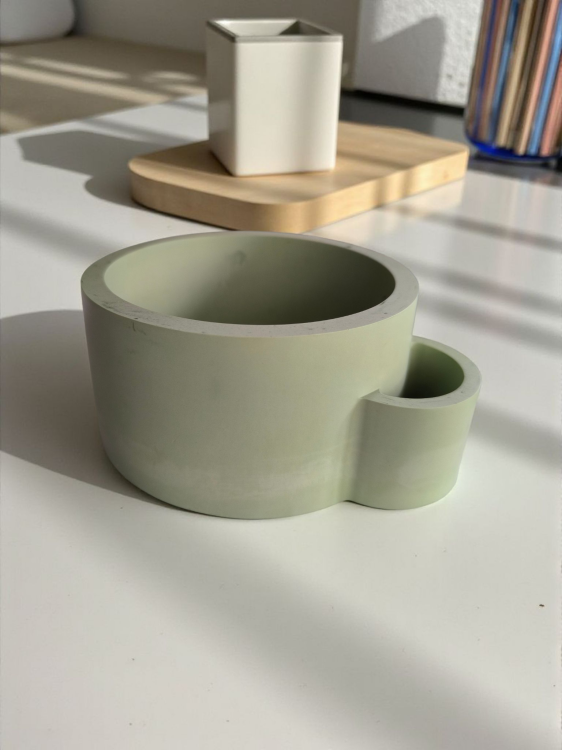 doniczka/pojemnik zielony gipsowy, oyka candle