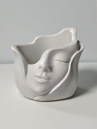 doniczka gipsowa senna twarz oyka candle