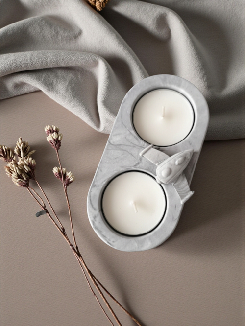 oyka candle, naczynie na tealight podgrzewacz, gips polimerowy, cosmic, kosmos, idealne na prezent, dla niej dla niego, miłośnik kosmosu, astronauta